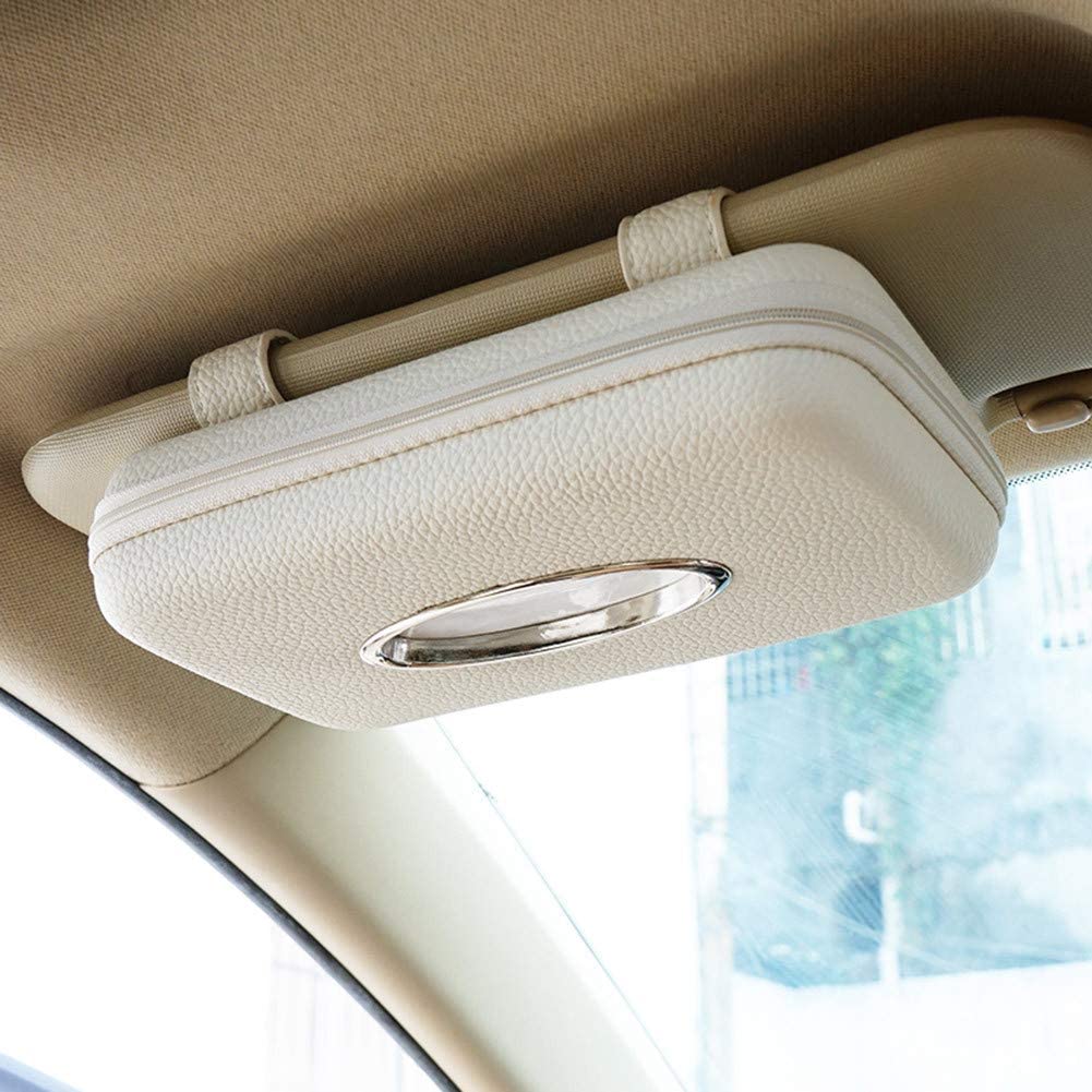 Car Tissue Holder, Sun Visor Tissue Holder, Zipper Car Visor Napkin Holder